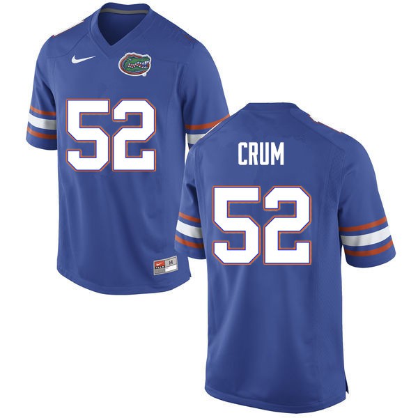 Men #52 Quaylin Crum Florida Gators College Football Jerseys Blue